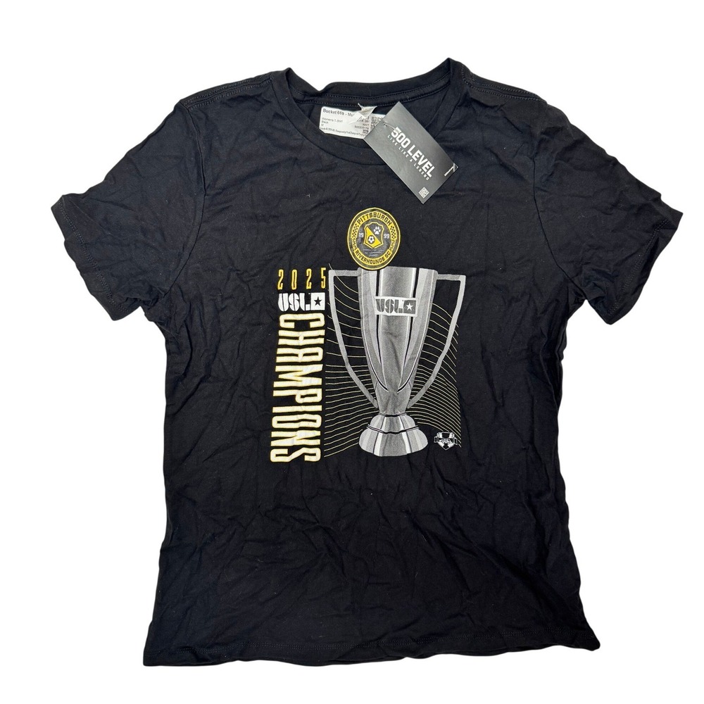 Pittsburgh‎ Riverhounds SC 2025 USL Champions Trophy T-Shirt Women Medium Black